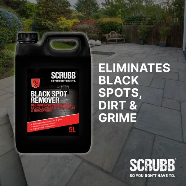 Product image and "Eliminates black spots, dirt and grime"