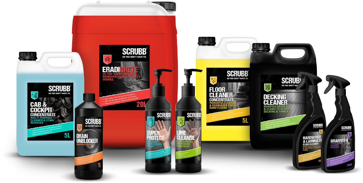 Montage of SCRUBB products
