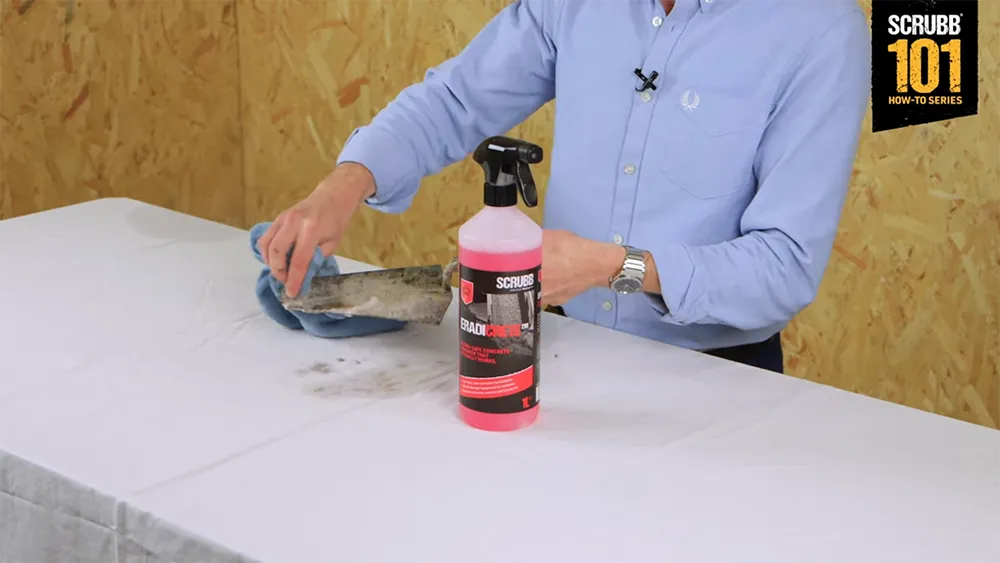 Video screenshot of host demonstrating S99 EradiCRETE