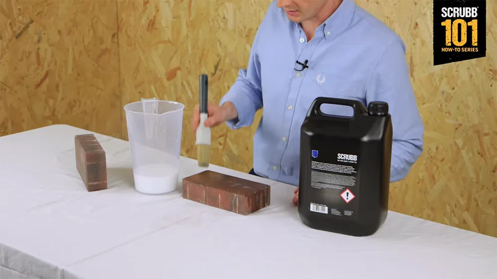Video screenshot of host demonstrating SCRUBB C11 Water Seal: