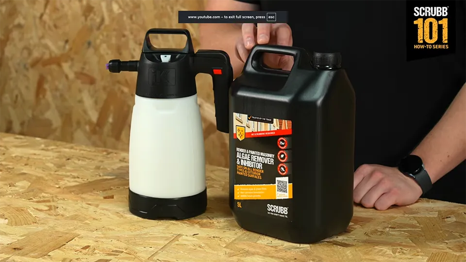 SCRUBB Algae Remover & Inhibitor sprayer and 5L bottle